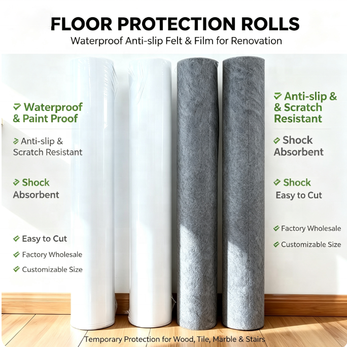 PE Laminated Needle Punched Felt Mat for Painting Protection